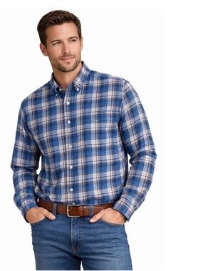 Wrangler Rugged Wear Plaid Button Down Shirt XL Cowboy Workwear Western